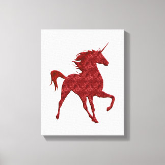 Impresión de lienzo de unicornio mágico rojo