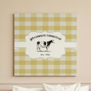 Impresión de lienzo de vaca de granja de búfalo am