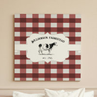 Impresión de lienzo de vaca de granja de búfalos r