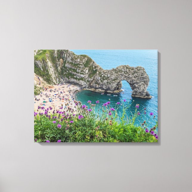 Impresión de lienzo de vista Dorset Durdle Door (Anverso)