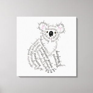 Impresión de lienzo de Word World Koala