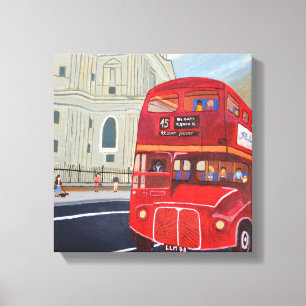 Impresión de lienzo del autobús rojo de Londres