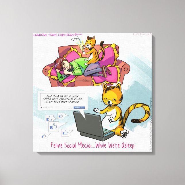 Impresión de lienzo divertida en medios sociales f (Anverso)