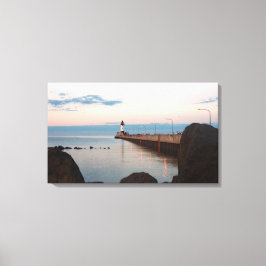 Impresión de lienzo Duluth Harbour North Pier Ligh