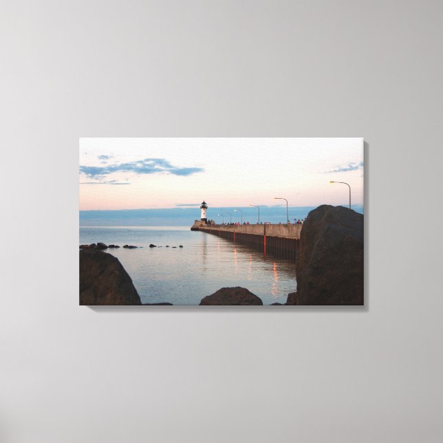 Impresión de lienzo Duluth Harbour North Pier Ligh (Anverso)