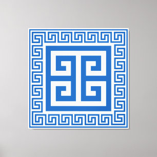 Impresión de lienzo en blanco y azul