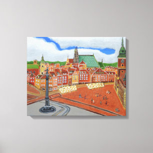 Impresión de lienzo en el casco antiguo de Varsovi