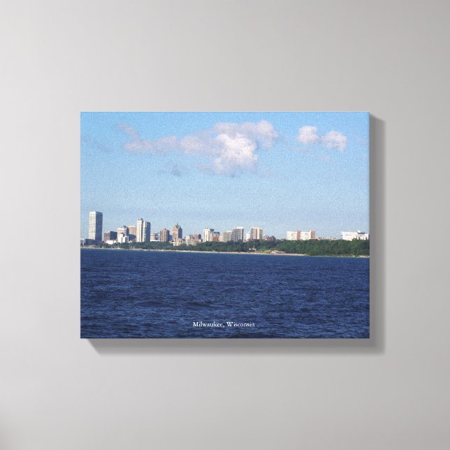 Impresión de lienzo en el Skyline de Milwaukee (Anverso)