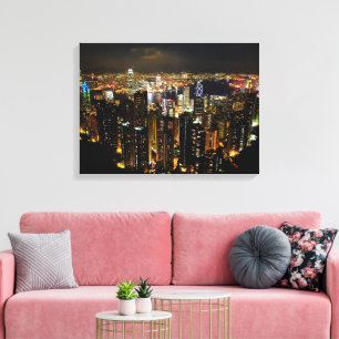Impresión de lienzo en horizonte de Hong Kong