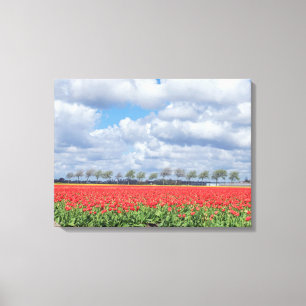 Impresión de lienzo en la vista Campos de tulipán