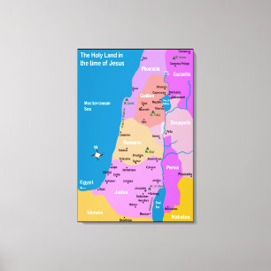 Impresión de lienzo en mapa de Israel del primer s