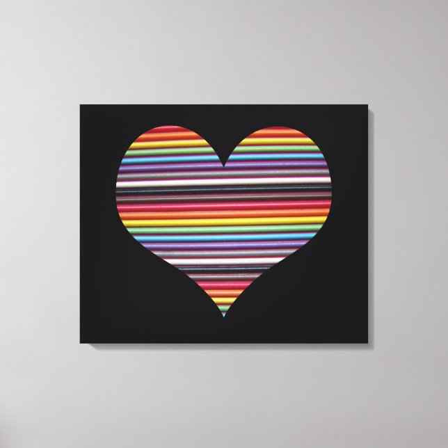 Impresión de lienzo envuelto con corazón de cinta  (Anverso)