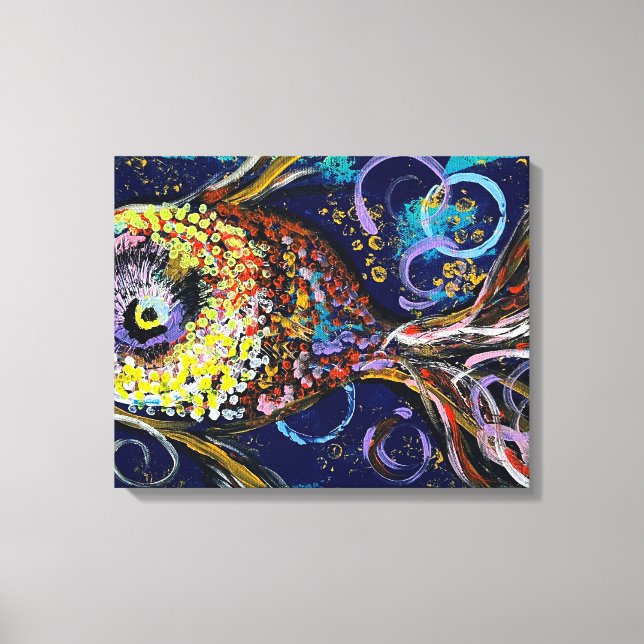 Impresión de lienzo envuelto de color pescado (Anverso)