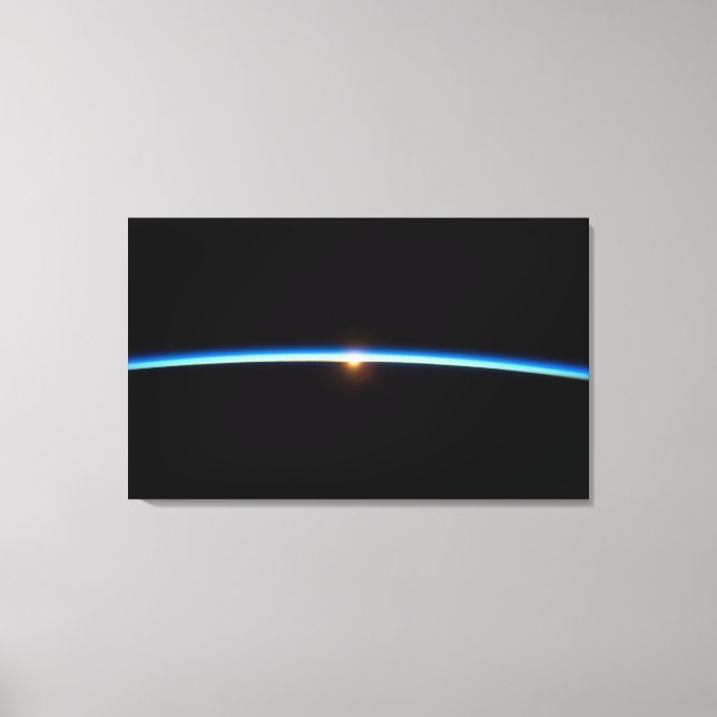 Impresión de lienzo envuelto de línea azul delgada (Anverso)