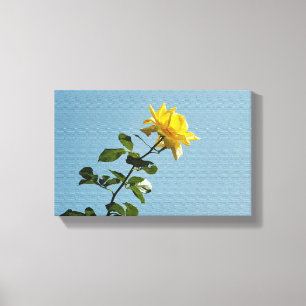 Impresión de lienzo envuelto de rosa amarilla