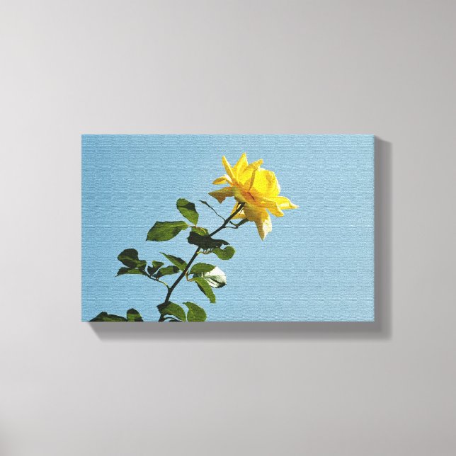 Impresión de lienzo envuelto de rosa amarilla (Anverso)