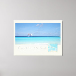 Impresión de lienzo envuelto en el mar Caribe
