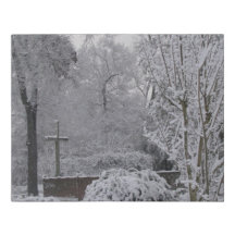 Impresión de lienzo envuelto en escena de nieve