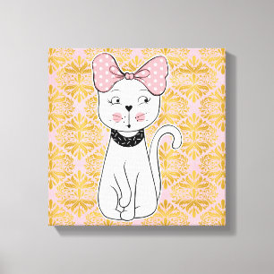 Impresión de lienzo envuelto para gatos de Girlie