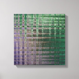 Impresión de lienzo envuelto, Plaid Grunge verde p