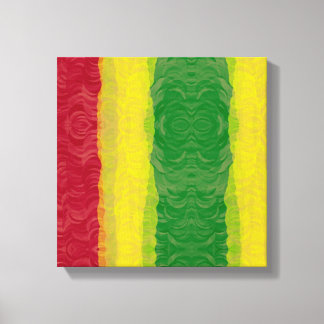 Impresión de lienzo envuelto, verde rojo rasta ama