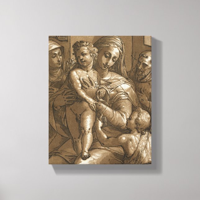 Impresión de lienzo envuelto "Virgin, Child and Sa (Anverso)