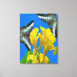 Impresión de lienzo estirado azul malasio