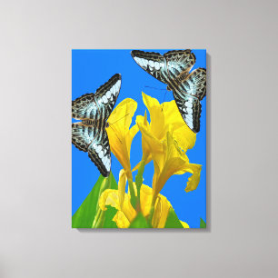 Impresión de lienzo estirado azul malasio