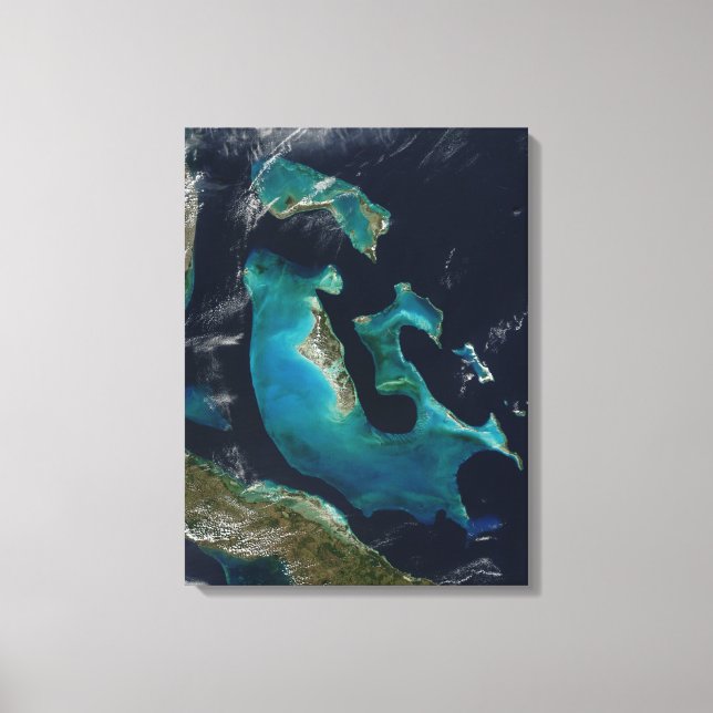 Impresión de lienzo estirado azul turquesa en Baha (Anverso)