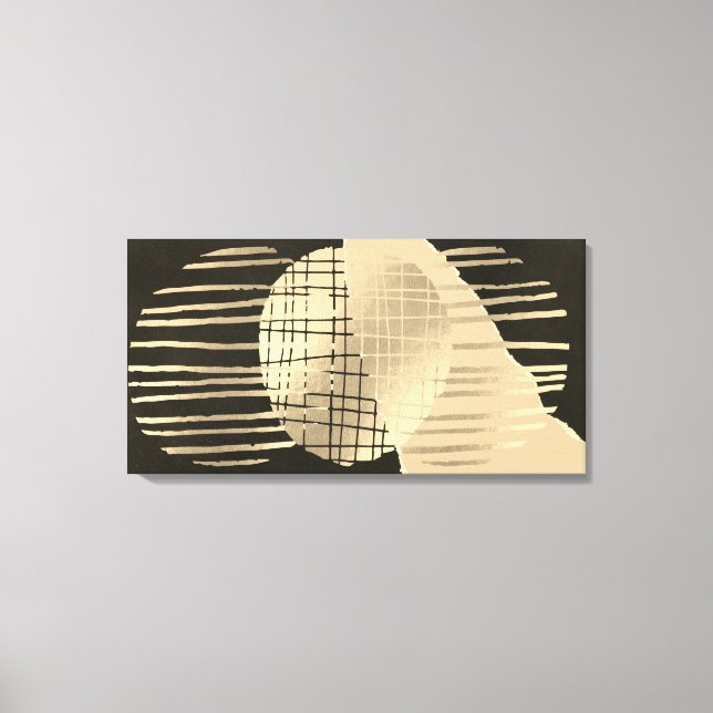 Impresión de lienzo estirado Black Gold Modern (Anverso)