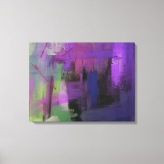 Impresión de lienzo estirado con abstracto púrpura