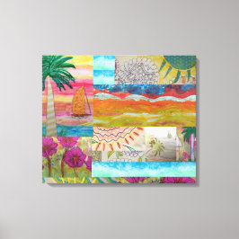 Impresión de lienzo estirado con abstracto tropica