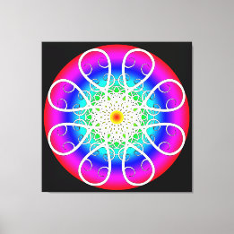 Impresión de lienzo estirado con flores abstractas