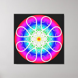 Impresión de lienzo estirado con flores abstractas