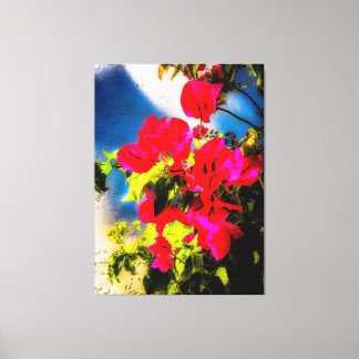 Impresión de lienzo estirado con flores brillantes