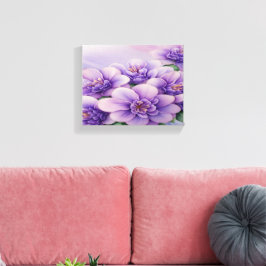 Impresión de lienzo estirado con flores de lino y 