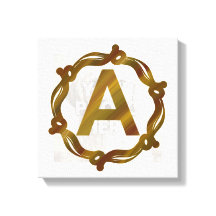 Impresión de lienzo estirado con monograma de arte