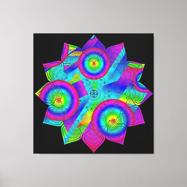 Impresión de lienzo estirado con paraíso de flores (Anverso)