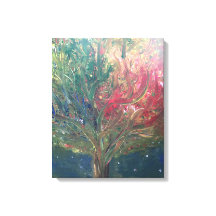 Impresión de lienzo estirado de árbol abstracto de