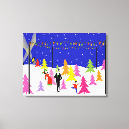 Impresión de lienzo estirado de árbol de Navidad r