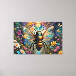 Impresión de lienzo estirado de arte de Bee ai