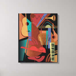 Impresión de lienzo estirado de banda folclórica