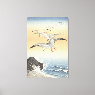 Impresión de lienzo estirado de cinco gaviotas