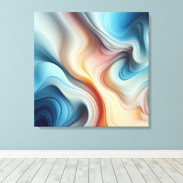 Impresión de lienzo estirado de forma abstracta (Insitu (piso de madera))