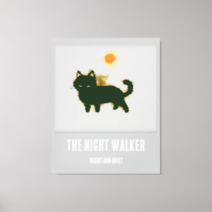 Impresión de lienzo estirado de gato negro