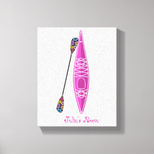 Impresión de lienzo estirado de Kayak Chica