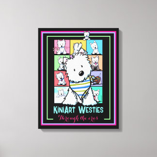 Impresión de lienzo estirado de KiniArt Westies Er