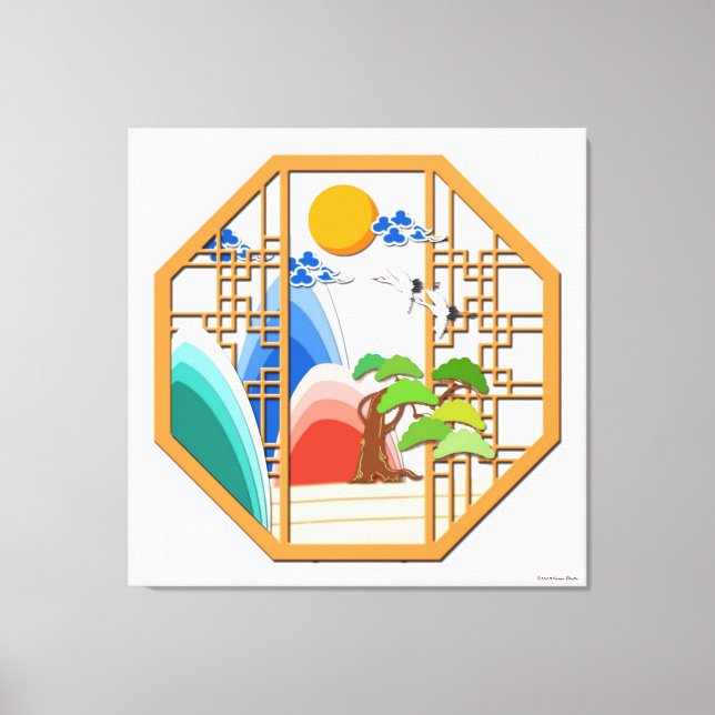 Impresión de lienzo estirado de longevidad (Anverso)