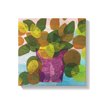 Impresión de lienzo estirado de maceta púrpura