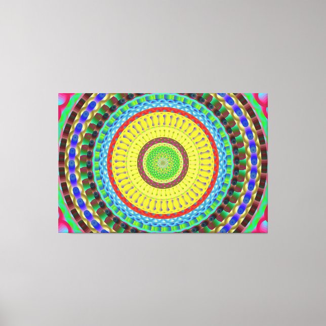 Impresión de lienzo estirado de Mandala Circle Art (Anverso)